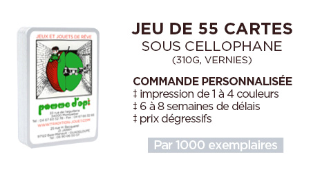 jeux de 55 cartes personnalisés cellophanés